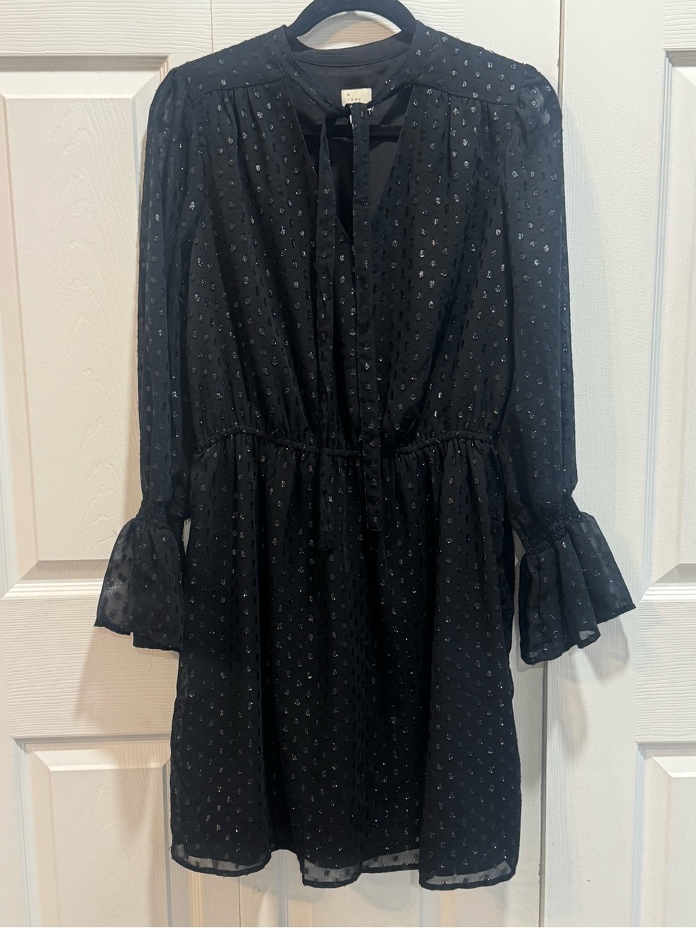 a new day Black Long Sleeve Tie-Neck Dress